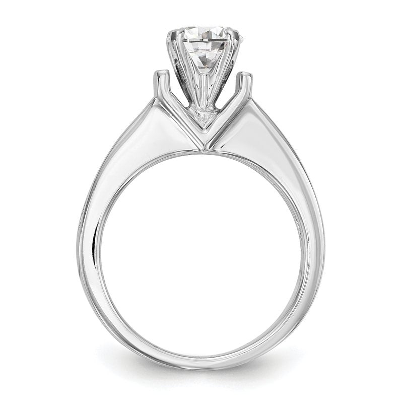 14K White Gold 1/2 carat Lab Grown Diamond VS+ F+ Semi-Mount Peg Set Engagement Ring