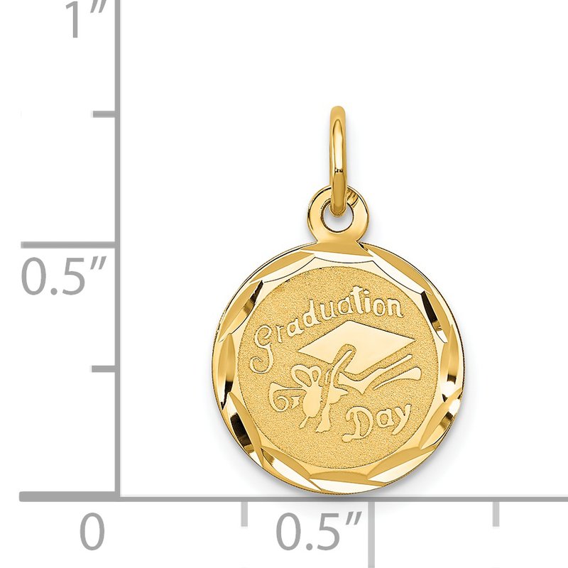 14k GRADUATION DAY with Cap 14mm Engravable Disc Charm