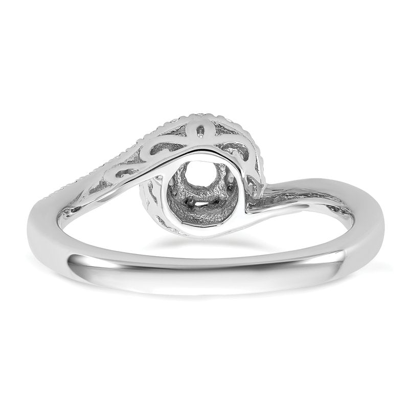 14K White Gold 1/4 carat Lab Grown Diamond VS/SI  D E F  Semi Mount Round By-Pass Engagement Ring