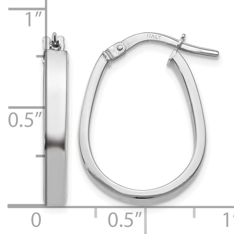 10K White Gold Polished U-Shape Hoop Earrings