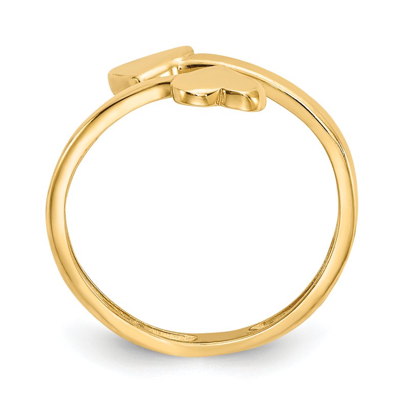 14k Double Heart Toe Ring