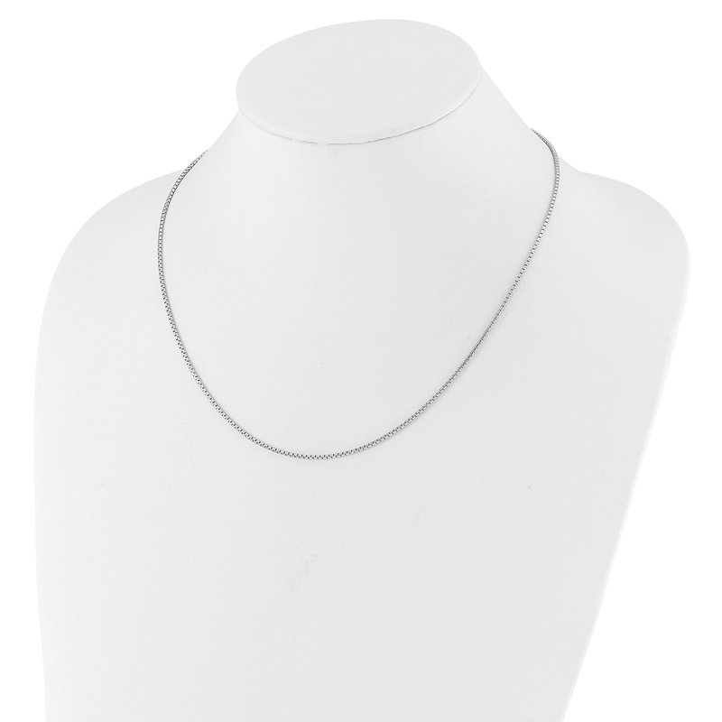 Sterling Silver RH-plated Adjustable 1.5mm Round Box Chain