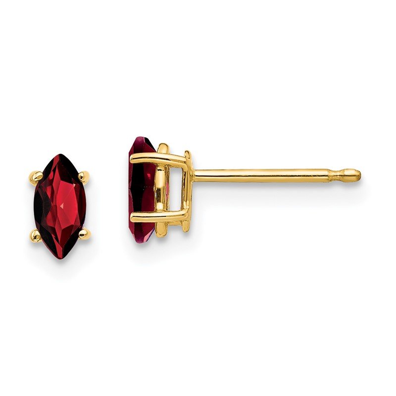 14k 6x3mm Marquise Garnet Post Earrings