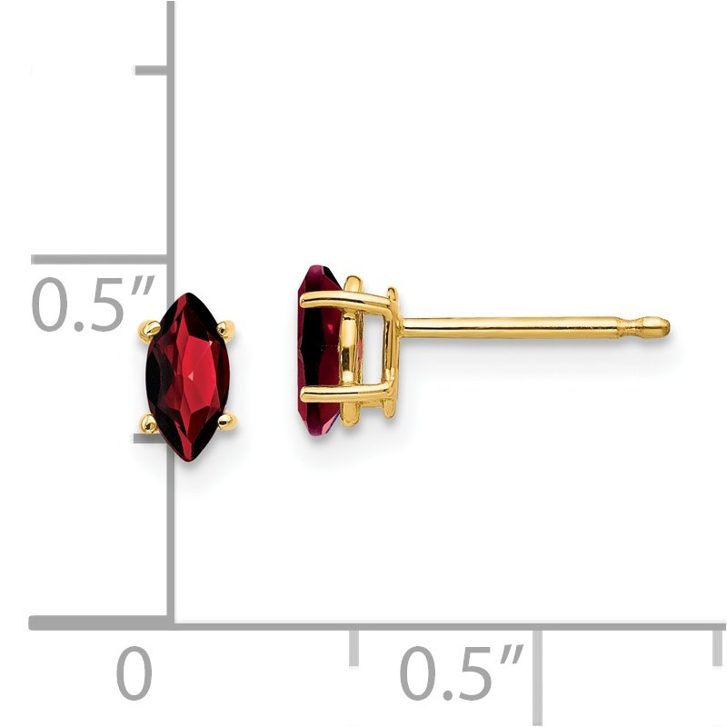14k 6x3mm Marquise Garnet Post Earrings