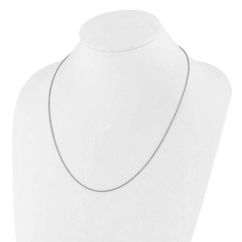 Sterling Silver RH-plated Adjustable 1.4mm Popcorn Chain