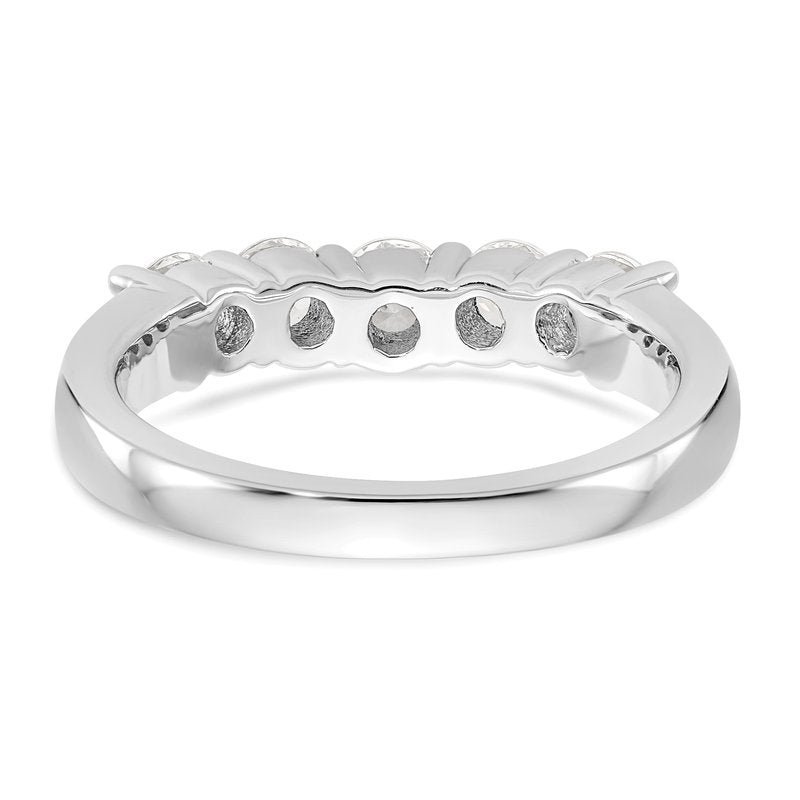 14K White Gold 7/8 carat Lab Grown Diamond VS/SI  D E F  5 Stone Band