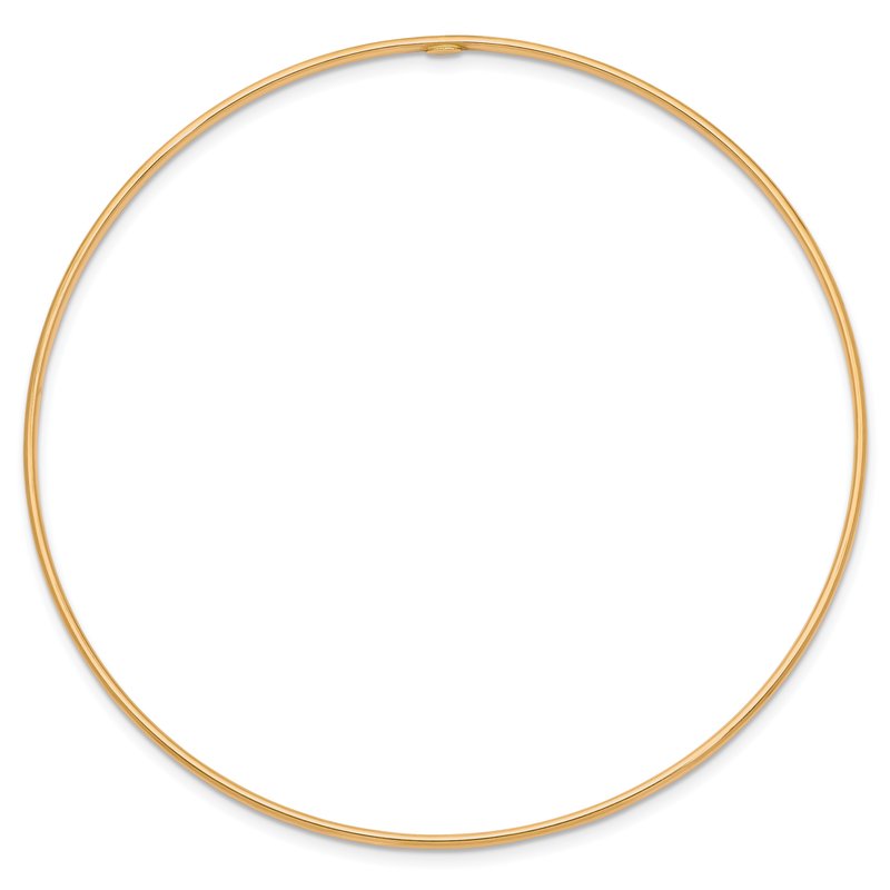 14k Polished 1.50mm Slip-on Round Bangle Bracelet