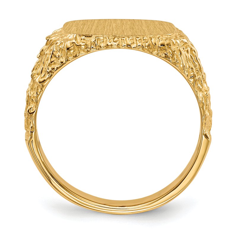 14k 13.5x13.5mm Closed Back Mens Signet Ring