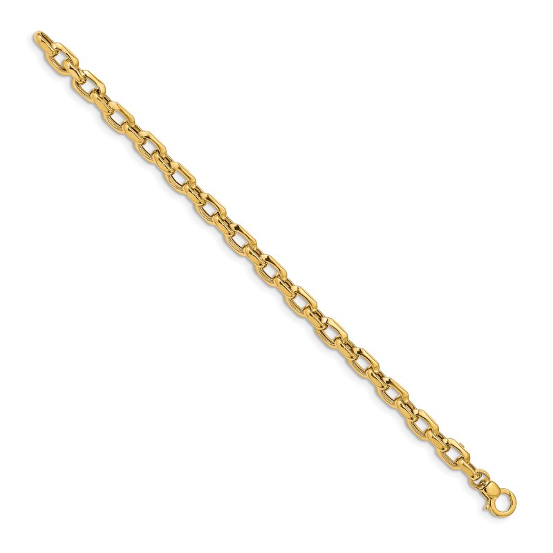 14K Polished 6.75mm Fancy Cable Link 7.5 inch Bracelet