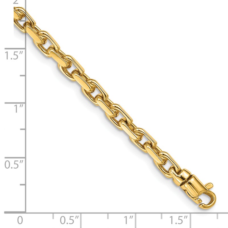 14K 18 inch 4.2mm Hand Polished Fancy Link with Lobster Clasp Chain