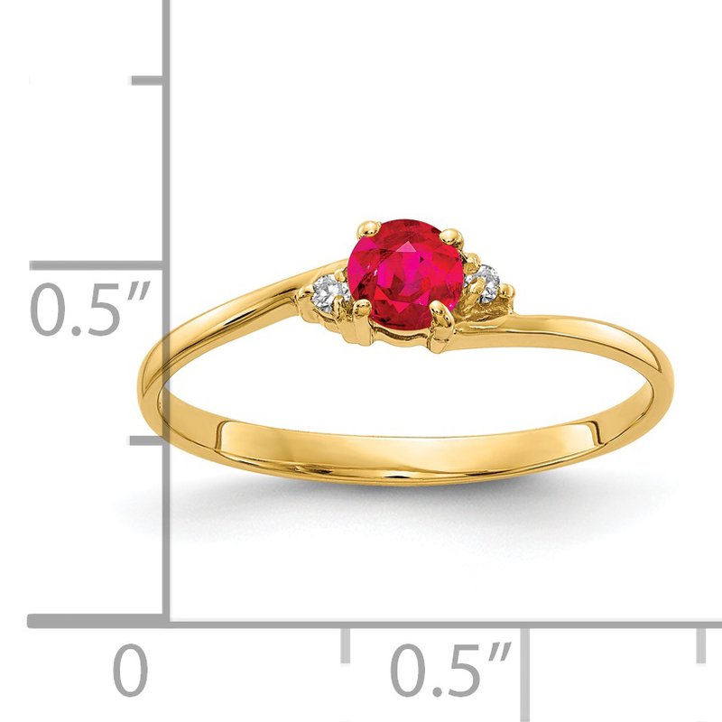 14k 4mm Ruby AA Diamond ring