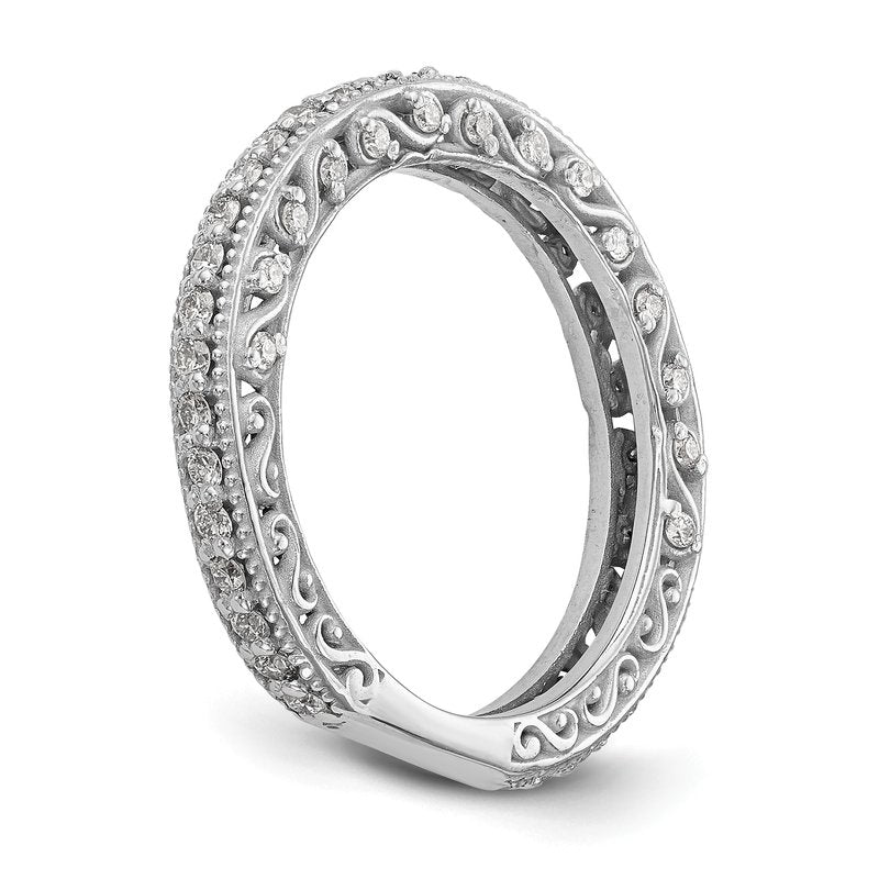 14K White Gold 1/2 carat Lab Grown Diamond VS/SI  D E F  Wedding Band