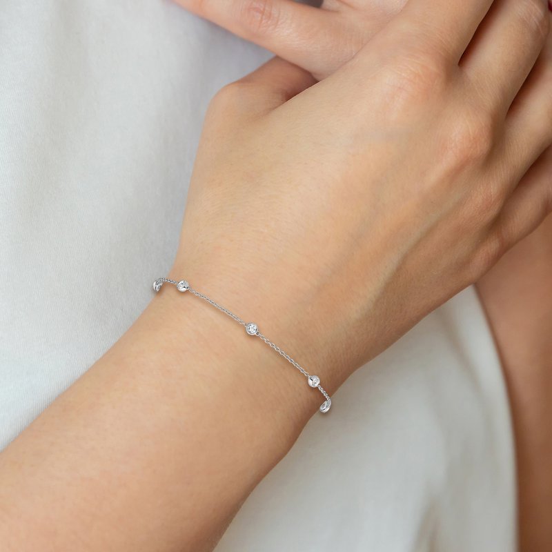 14K Rose Gold 3/8 carat Lab Grown Diamond VS+ F+ Complete 7 Station 7 in Bracelet
