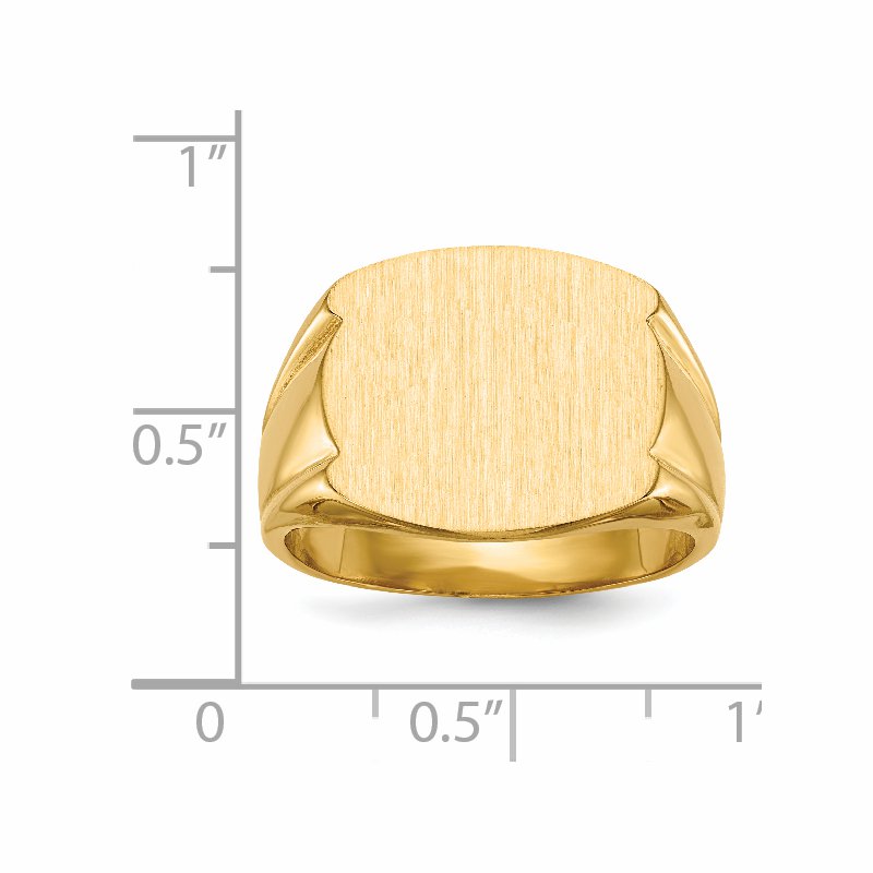 14k 16.5x15.0mm Closed Back Mens Signet Ring