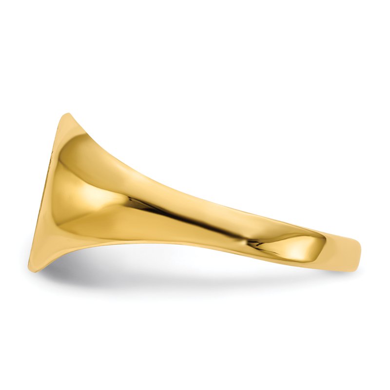14k 9.5x8.5mm Open Back Signet Ring