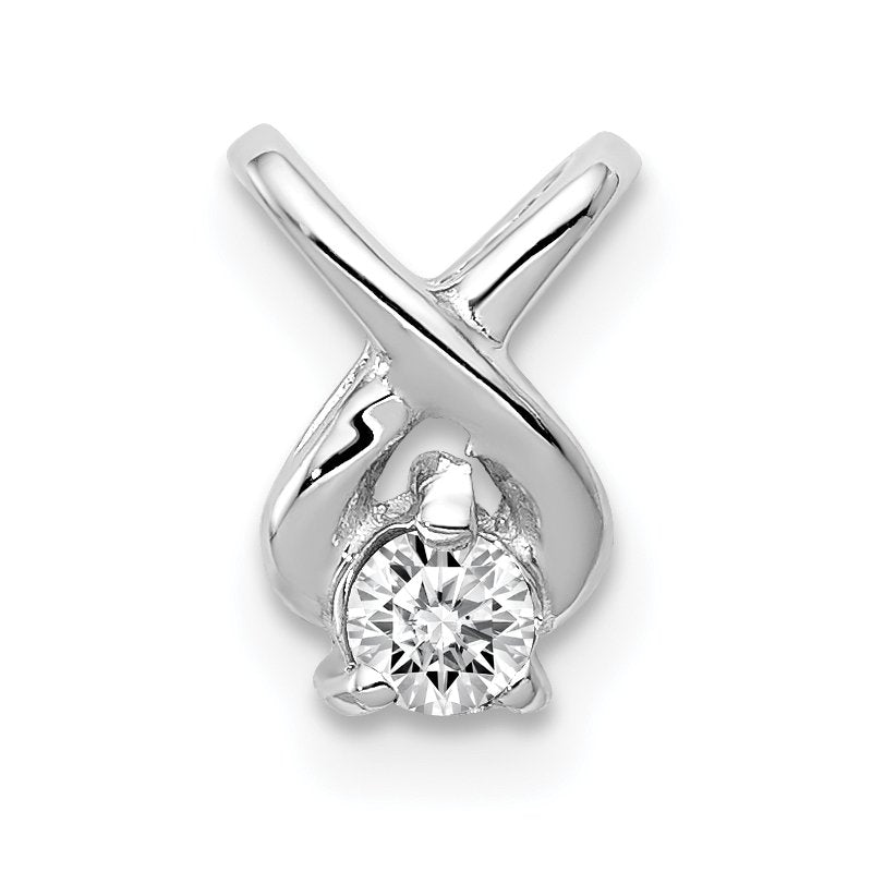 14k White Gold Complete 2.9mm AA Diamond Chain Slide
