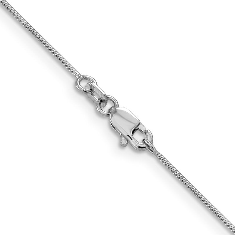 14K White Gold .8mm Round Snake Chain