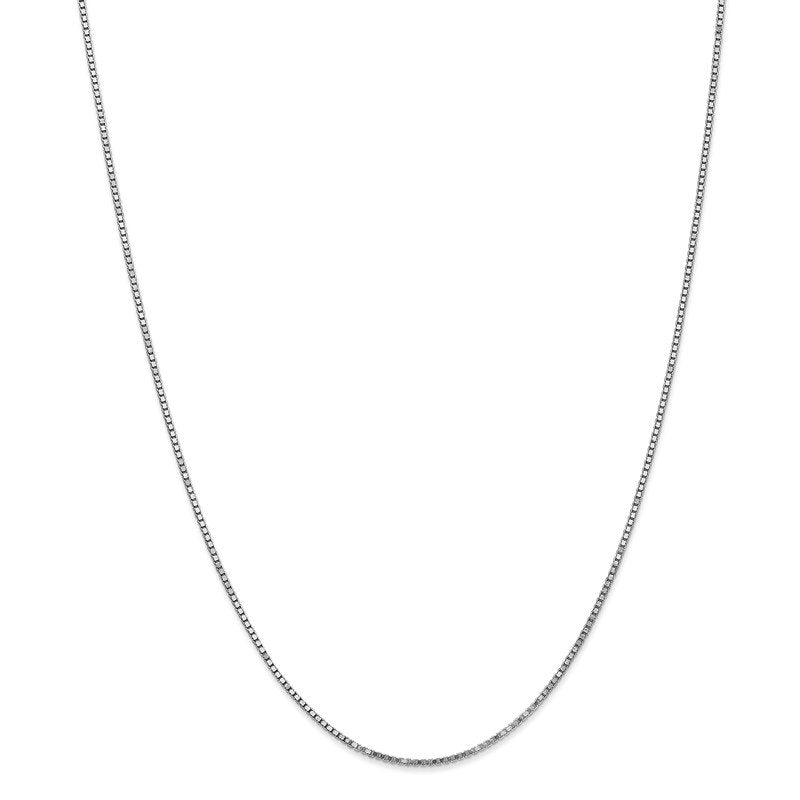 14K White Gold 14 inch 1.4mm Box with Lobster Clasp Chain