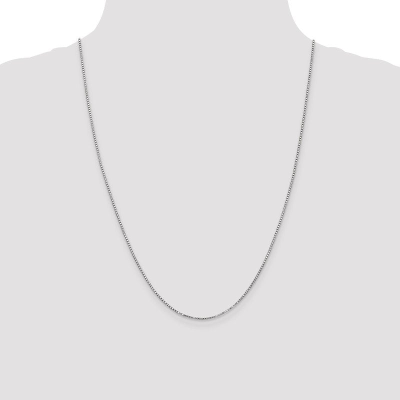 14K White Gold 14 inch 1.4mm Box with Lobster Clasp Chain