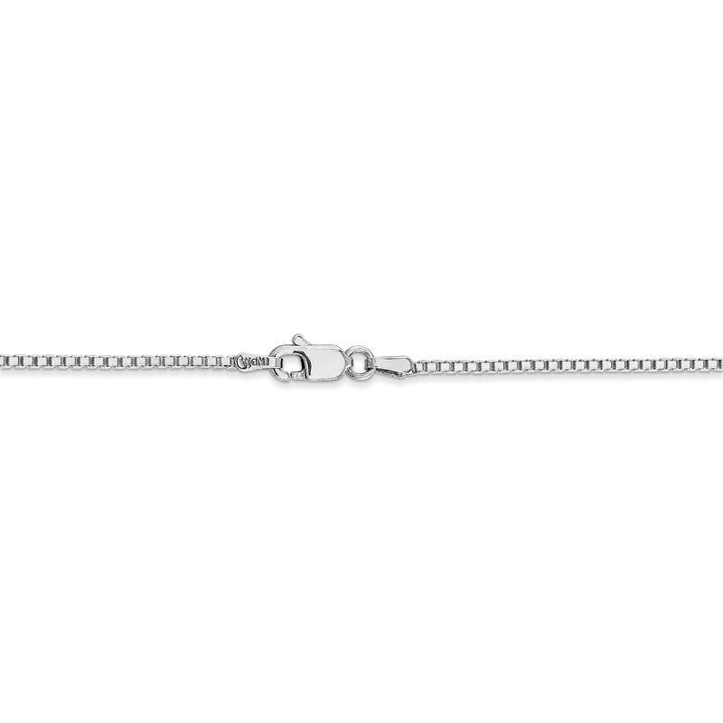 14K White Gold 14 inch 1.4mm Box with Lobster Clasp Chain