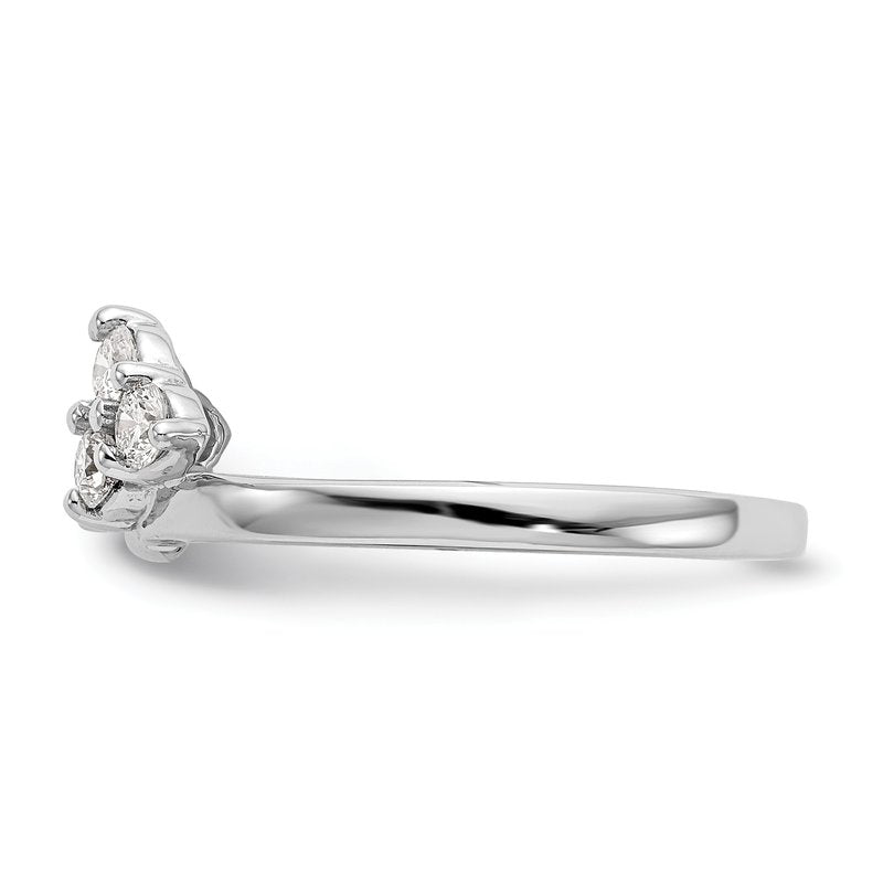 14K White Gold 3/8 carat Lab Grown Diamond VS+ F+ Complete Ring Wrap
