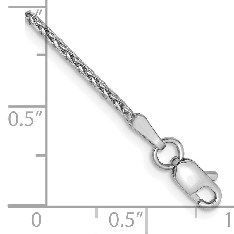 14K White Gold 10 inch 1.5mm Diamond-cut Parisian Wheat with Lobster Clasp Anklet
