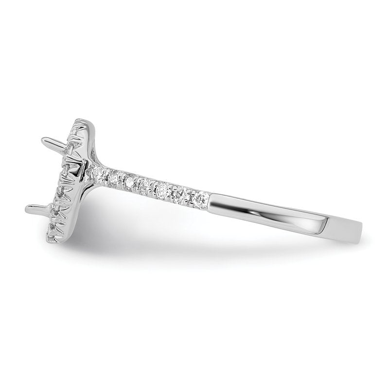 14K White Gold 1/3 carat Lab Grown Diamond VS+ F+ Semi-Mount Pear Halo Engagement Ring