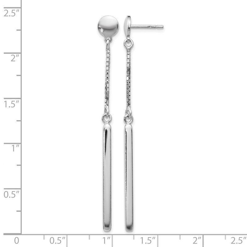 Sterling Silver RH-plated Polished Post Dangle Earrings