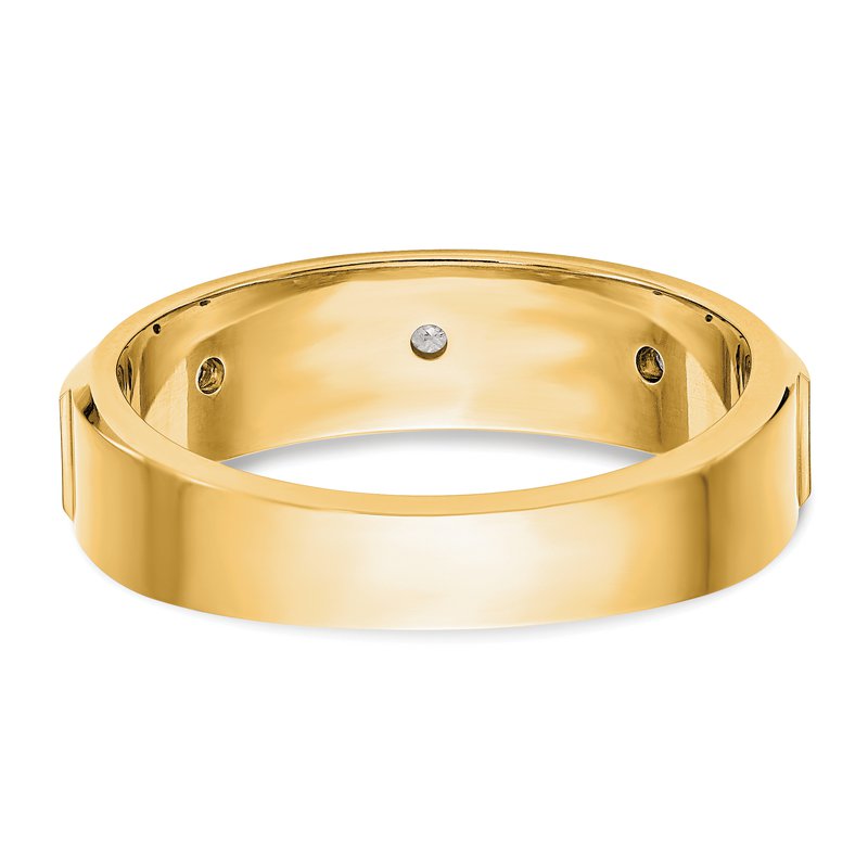 14K White Gold Men's 1/6 carat Lab Grown Diamond VS+ F+ Complete Band
