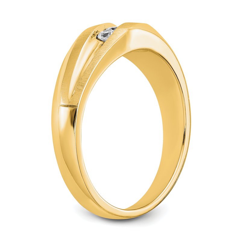 14K White Gold Men's 1/5 carat Lab Grown Diamond VS+ F+ Complete Brushed and Polished Band