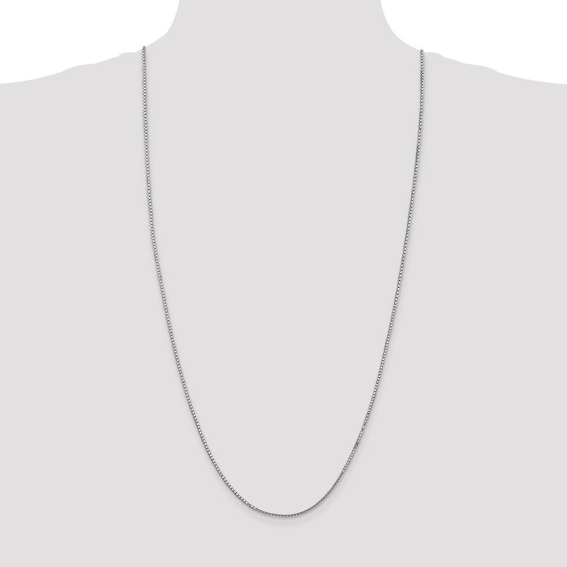 14K White Gold 26 inch 1.5mm Box with Lobster Clasp Chain