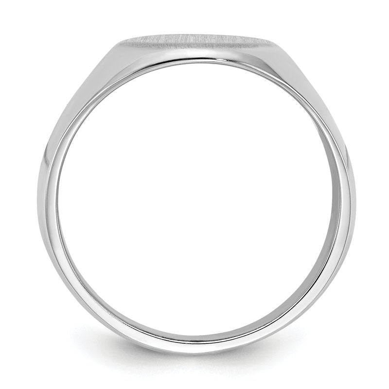 14k White Gold 11.5x15.0mm Closed Back Mens Signet Ring