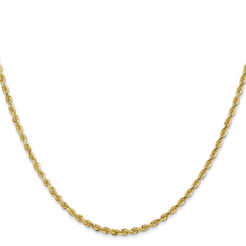 14K 10 Inch 2.25mm Diamond-cut Quadruple Rope Lobster Clasp Anklet