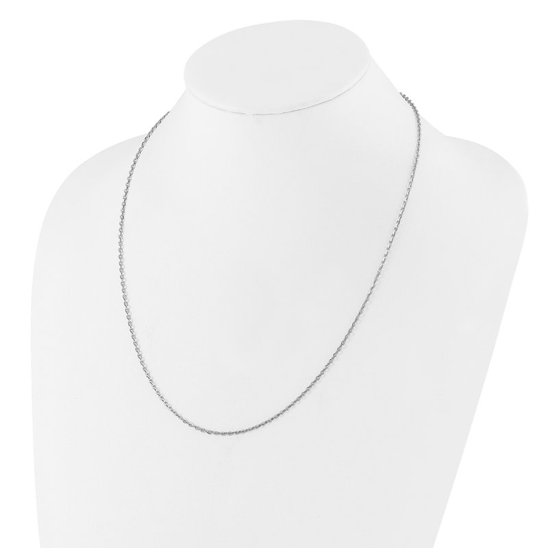 Sterling Silver RH-plated Adjustable 2mm Cable Chain