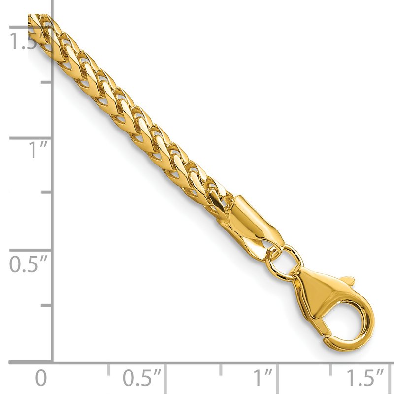 14K 18 inch 3mm Franco with Fancy Lobster Clasp Chain