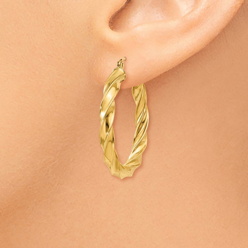 14k Light Twisted Hoop Earrings
