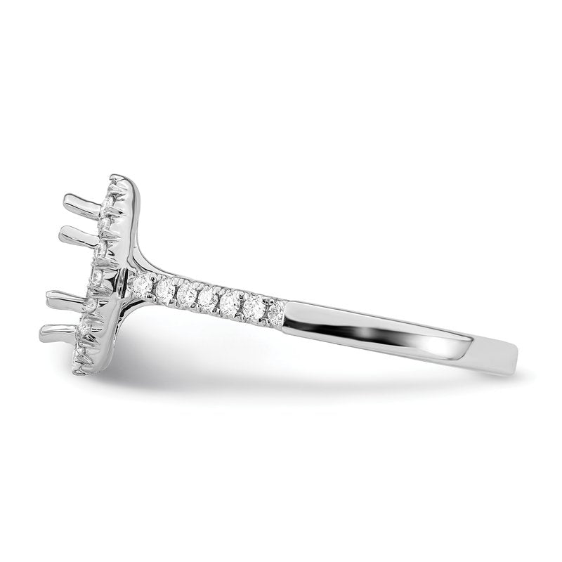 14K White Gold 1/3 carat Lab Grown Diamond VS+ F+ Semi-Mount Marquise Halo Engagement Ring
