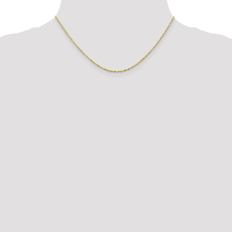 10K 1.5mm Diamond-Cut Lightweight Rope Chain