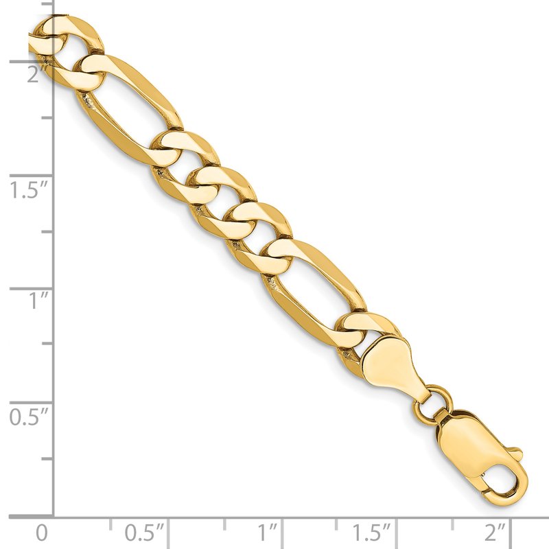 14K 26 inch 7mm Flat Figaro with Lobster Clasp Chain