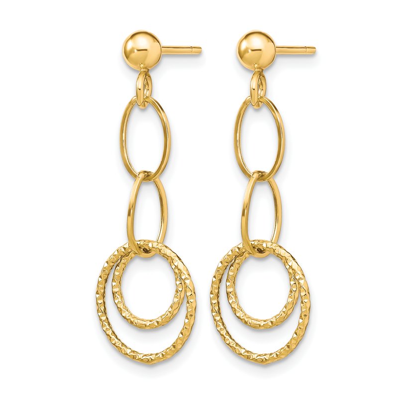 10K Post Dangle Earrings