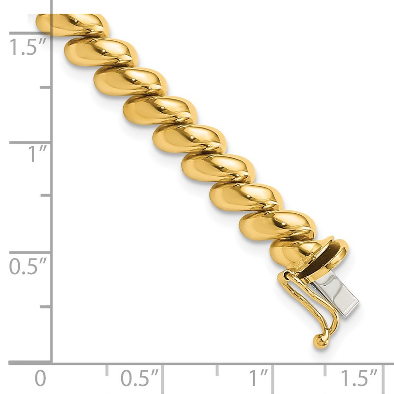 14k Polished 6mm 16 inch San Marco Necklace
