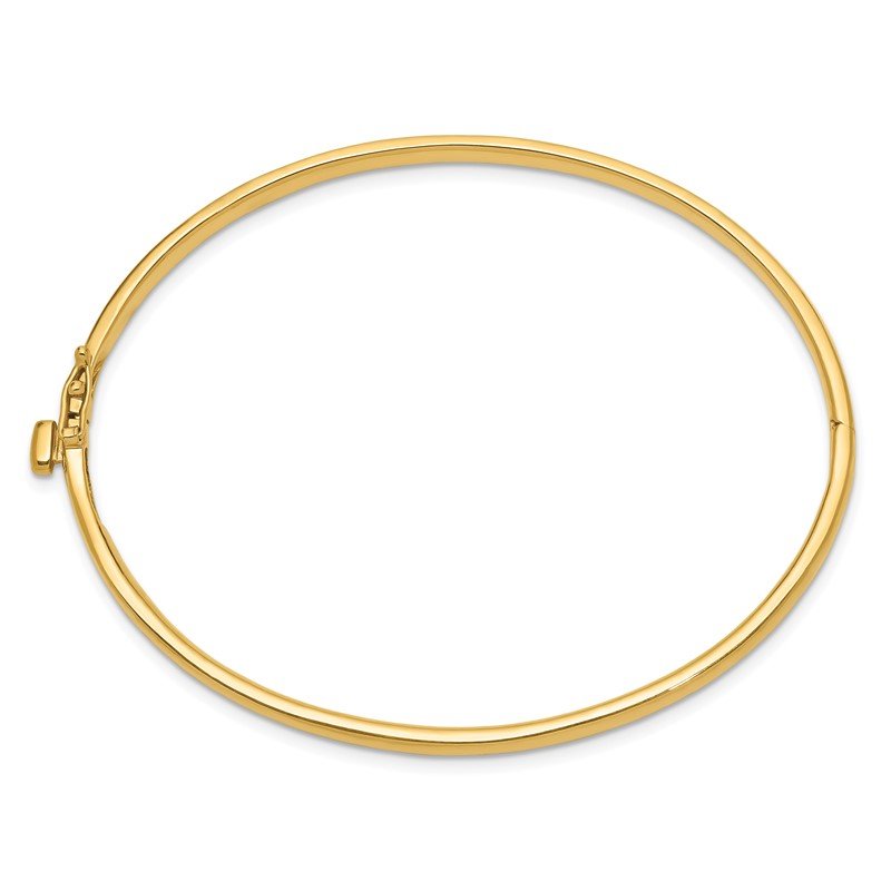 14k 3.6mm Polished Solid Hinged Oval Bangle Bracelet