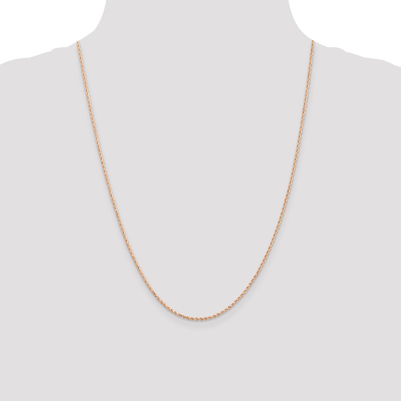 14K Rose Gold 1.5mm Diamond-Cut Rope Chain