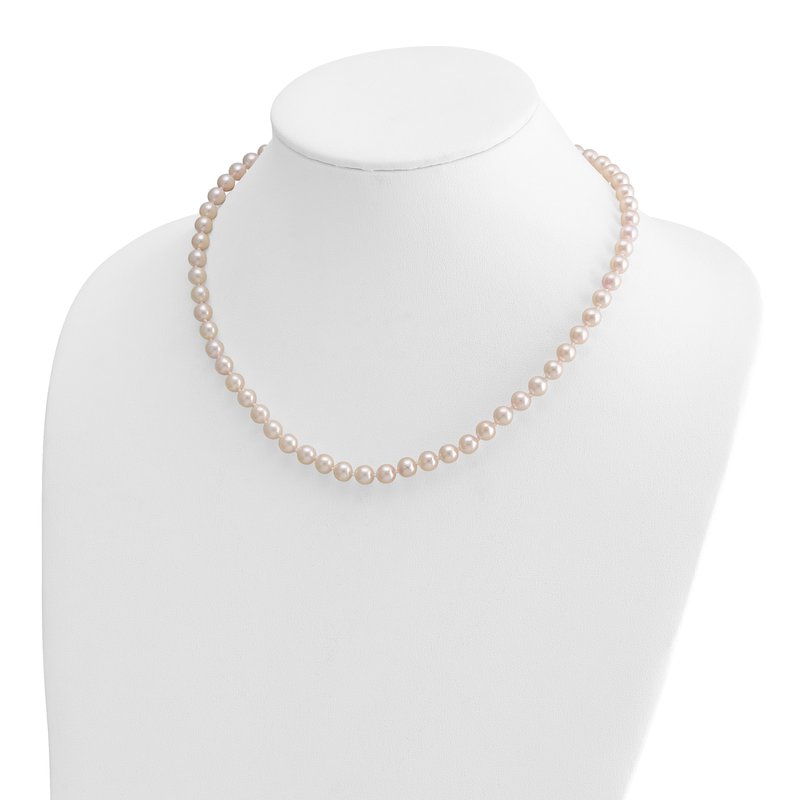 14k 6-7mm White Round Akoya Saltwater Cultured Pearl 16 inch Necklace