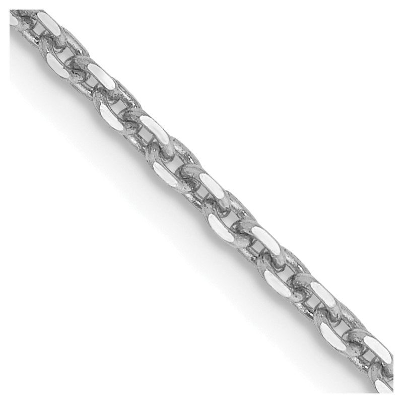 14K White Gold 10 inch 1.65mm Diamond-cut Cable with Lobster Clasp Anklet