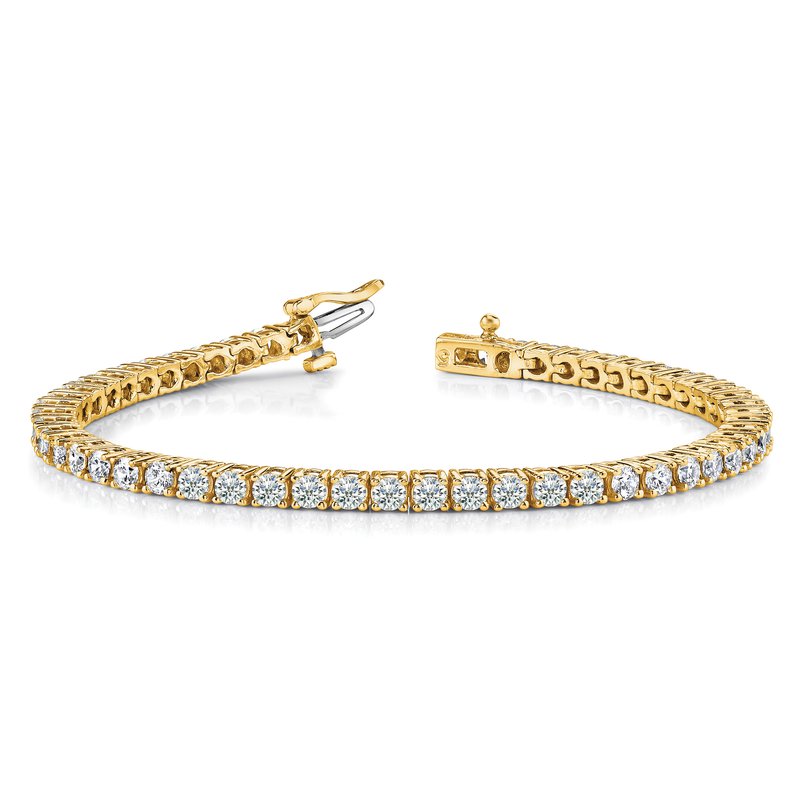 14k Complete 3.05 carat Round AAA Diamond 4-prong 7 inch Tennis Bracelet