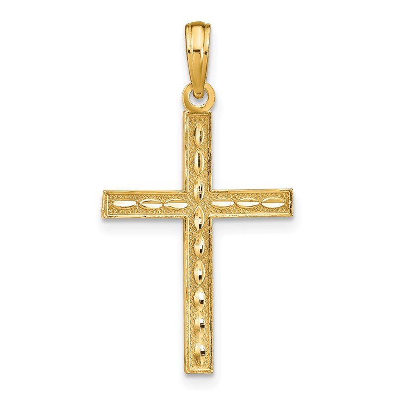 14K Reversible FAITH HOPE LOVE GREATEST LOVE Cross Pendant