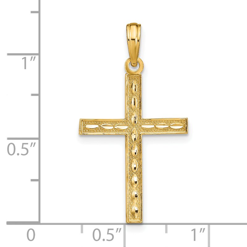14K Reversible FAITH HOPE LOVE GREATEST LOVE Cross Pendant