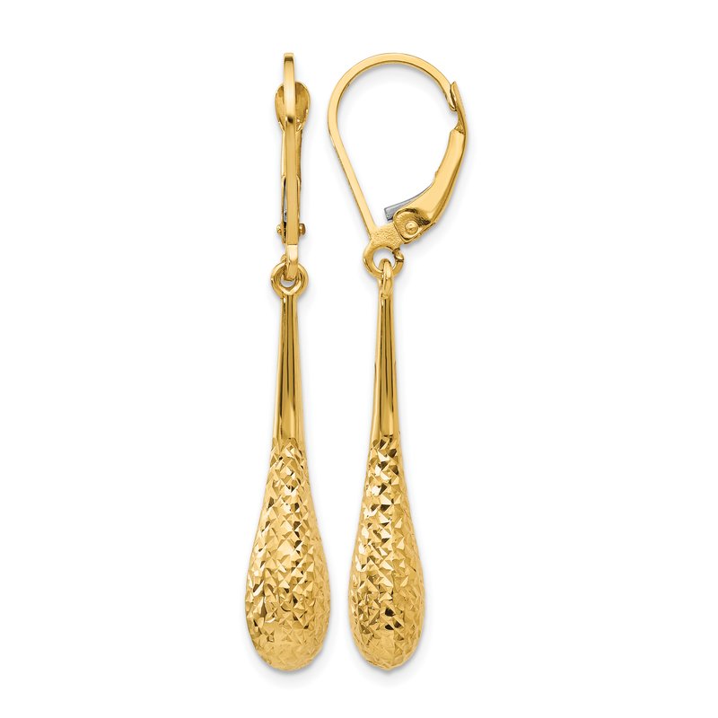 14K D/C Leverback Earrings