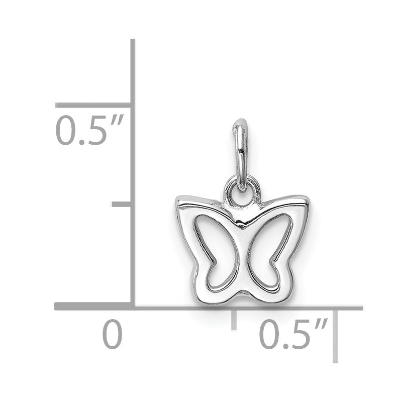 14k White Gold Cut-out Butterfly Pendant